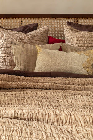 Plush Set of 3 Stone  Bedding Set