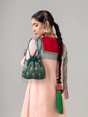 Ruksar Green Potli Bag