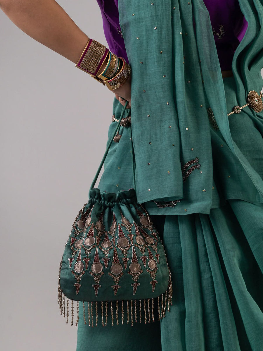 Ruksar Green Potli Bag