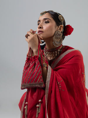 Anara Red  Potli Bag