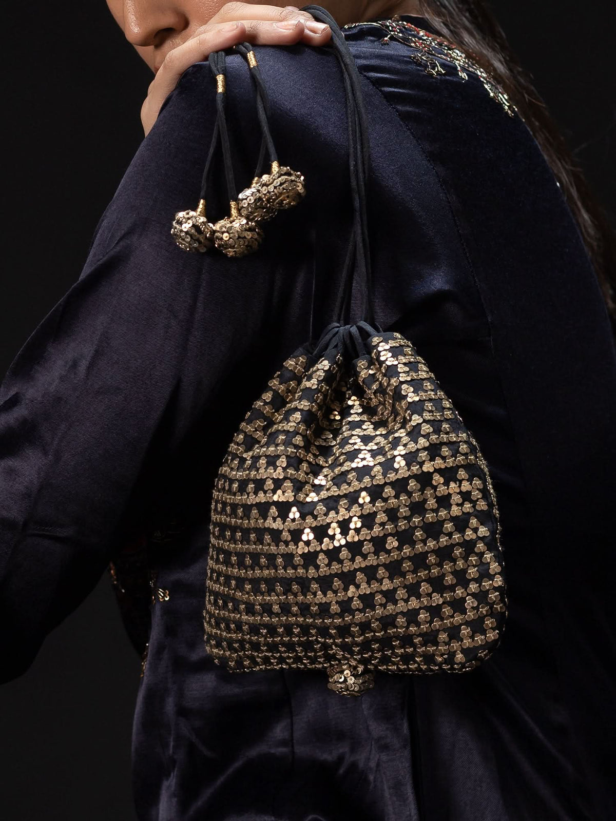 Rorico Black Potli Bag