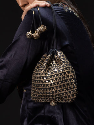 Rorico Black Potli Bag