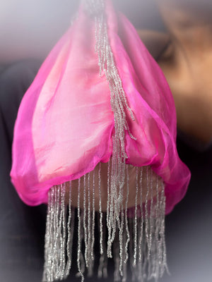 Charvi-Nude Nude/Hot Pink  Potli Bag