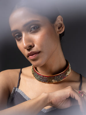 Zeenat  Red  Choker