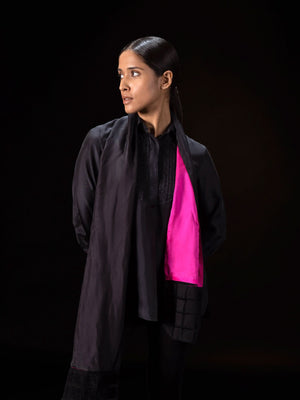 Plaid Black/Pink Scarf