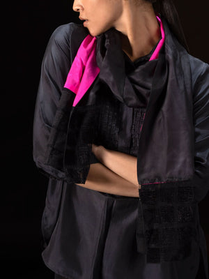 Plaid Black/Pink Scarf
