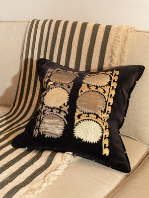 Palak Black Cushion Cover