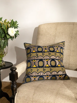 Yulduz Blue & Olive Cushion Cover