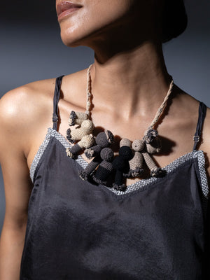 Adira Beige Black Necklace