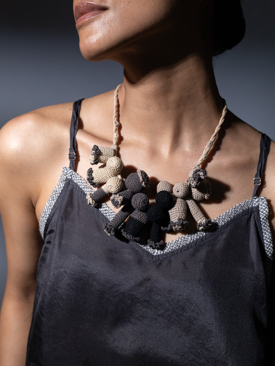 Adira Beige Black Necklace