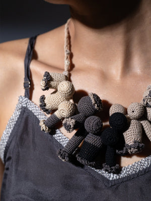 Adira Beige Black Necklace