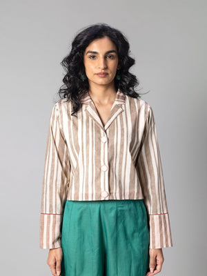 Cleo Mud Natural Blouse