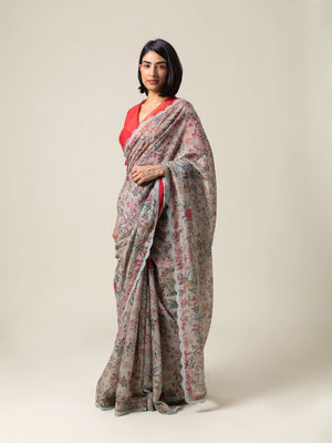 Amaree Grey Red Saree