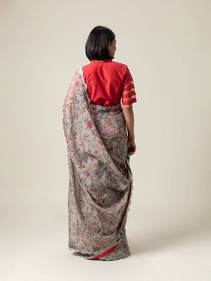 Amaree Grey Red Saree