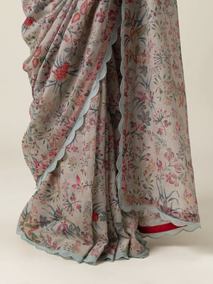 Amaree Grey Red Saree