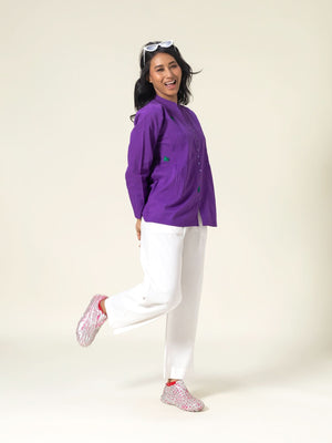 Bugsy  Purple Shirt