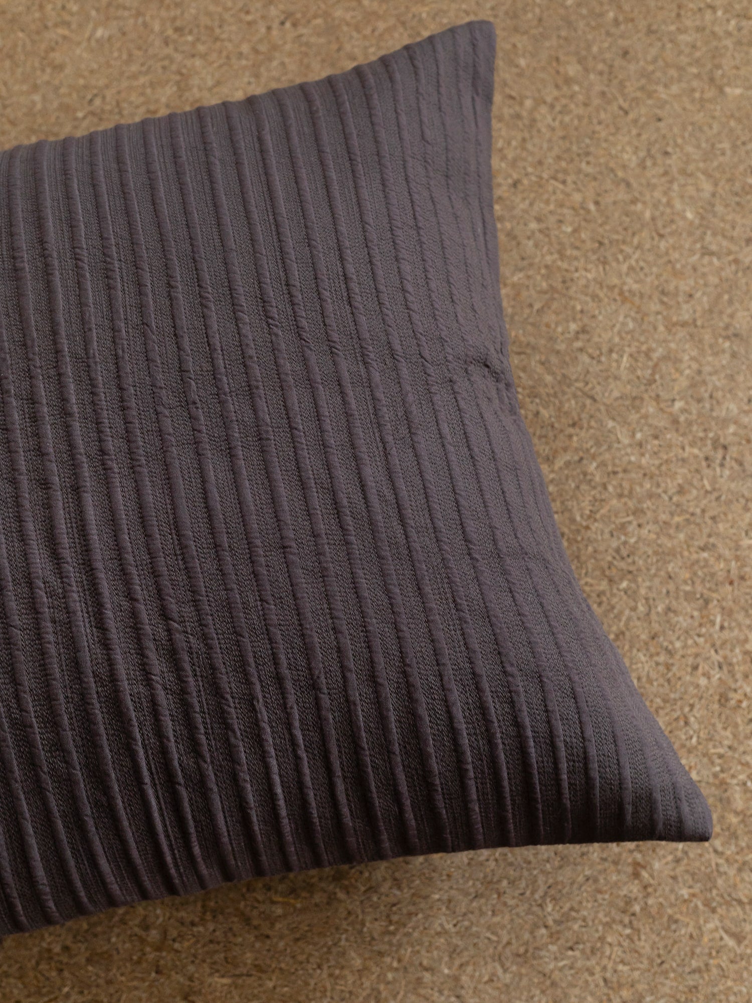 Ribline Charcoal Cushion Cover