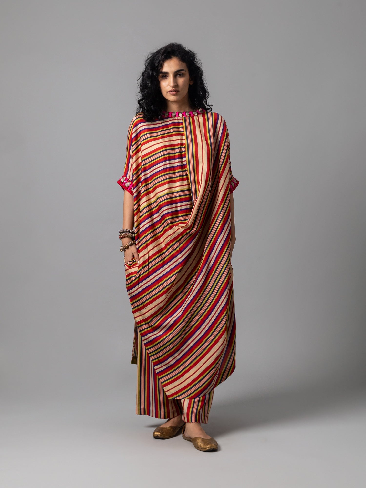 Rustam Red Blue Stripe Dress