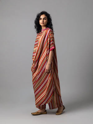 Rustam Red Blue Stripe Dress