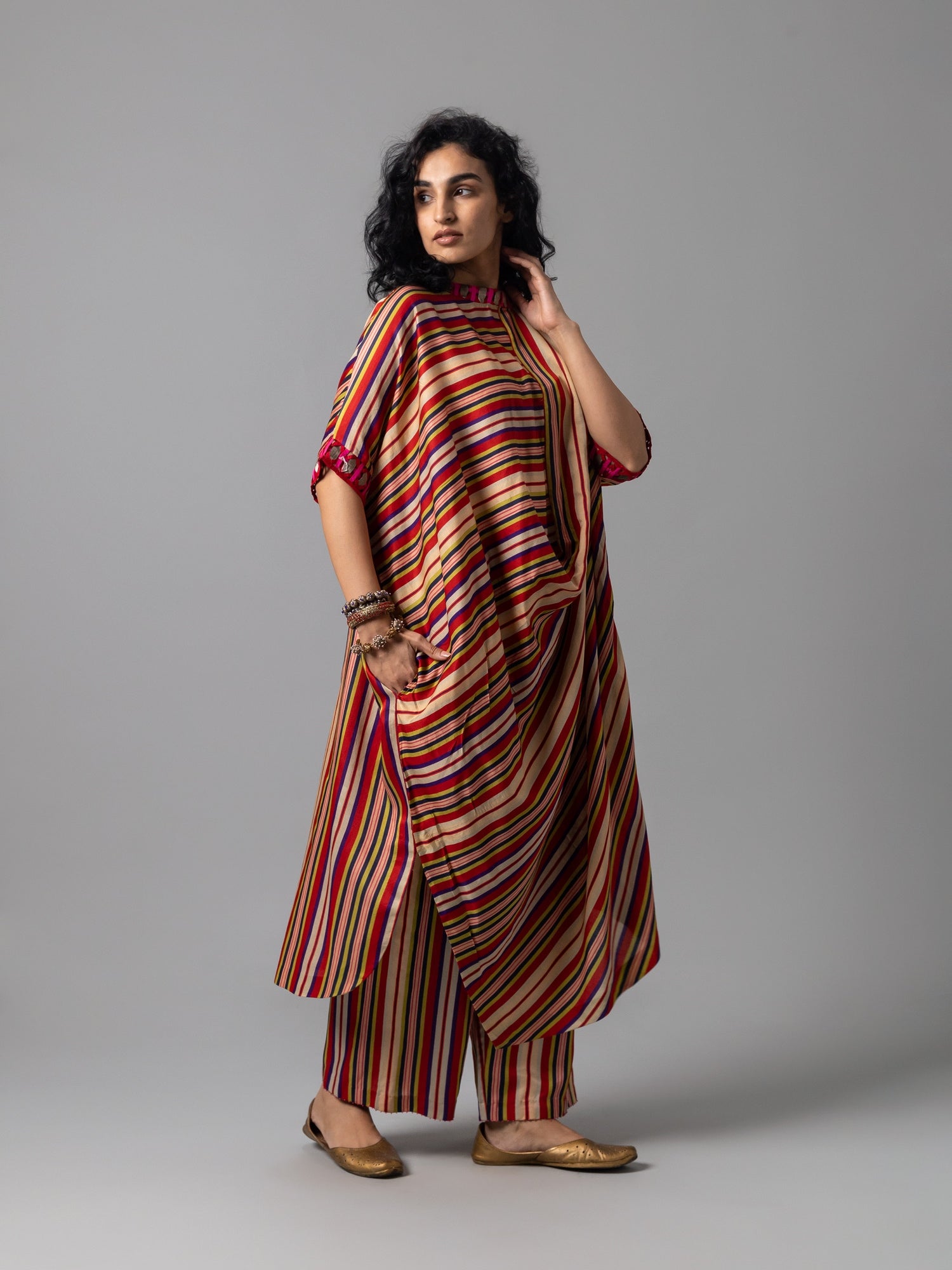Rustam Red Blue Stripe Dress