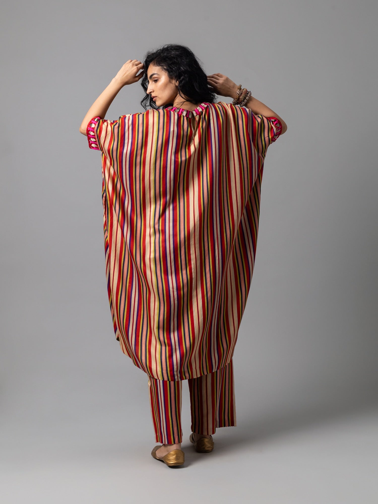 Rustam Red Blue Stripe Dress