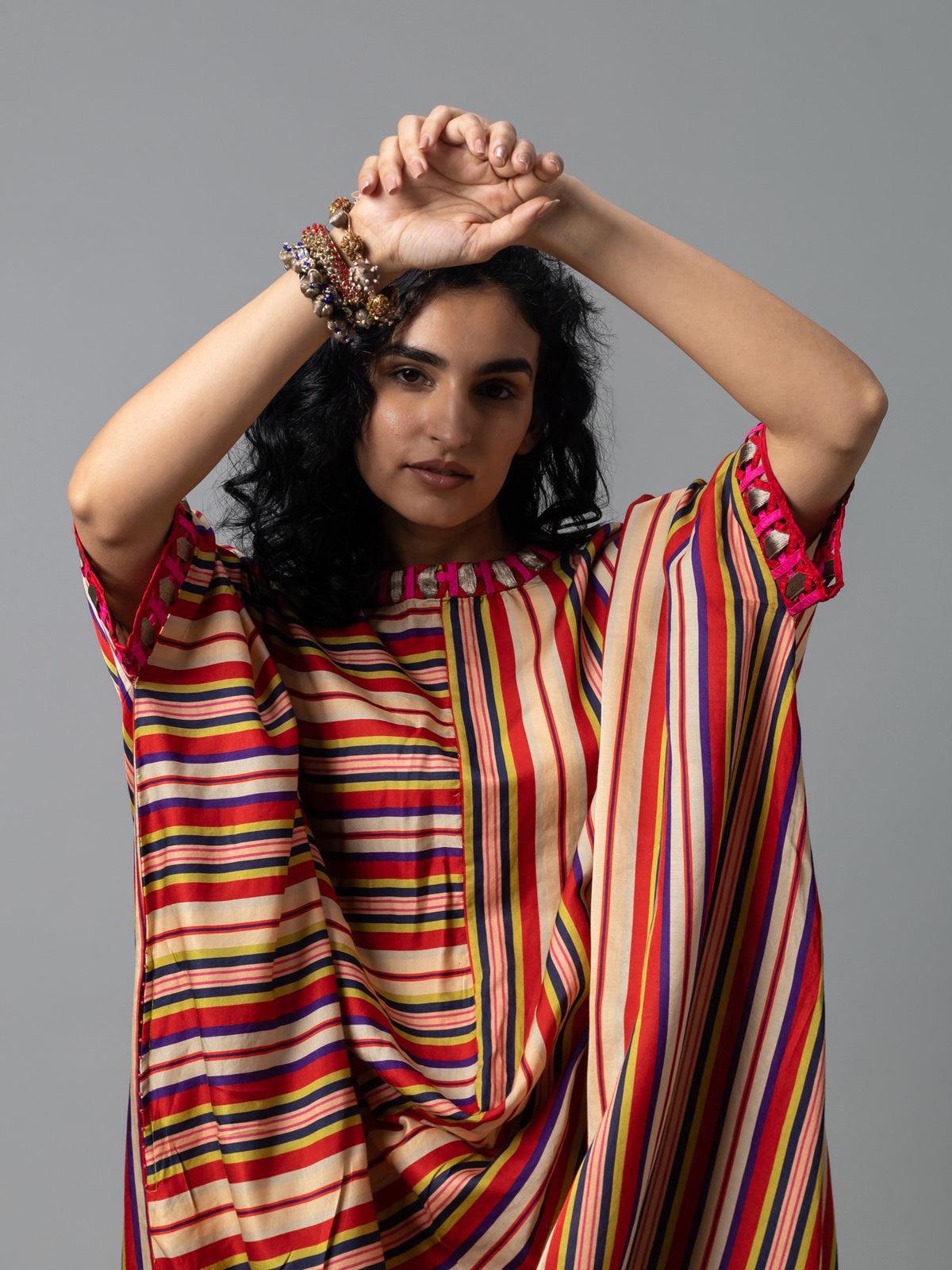 Rustam Red Blue Stripe Dress