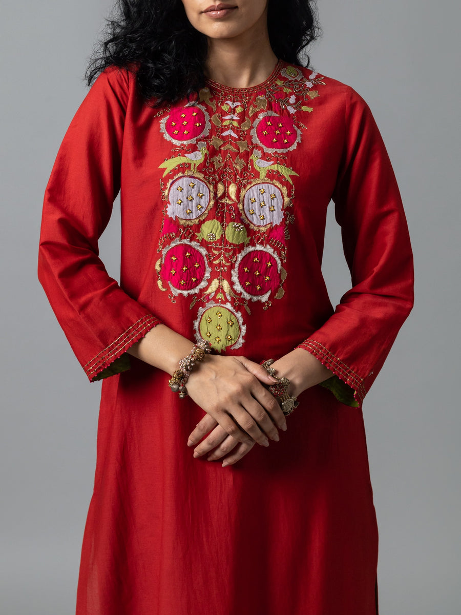 Zevor Deep Red Kurta