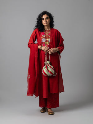 Zevor Deep Red Kurta