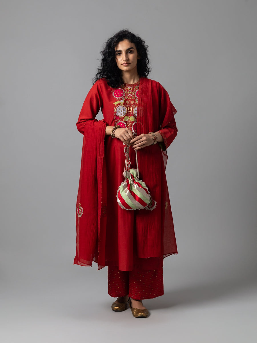 Zevor Deep Red Kurta