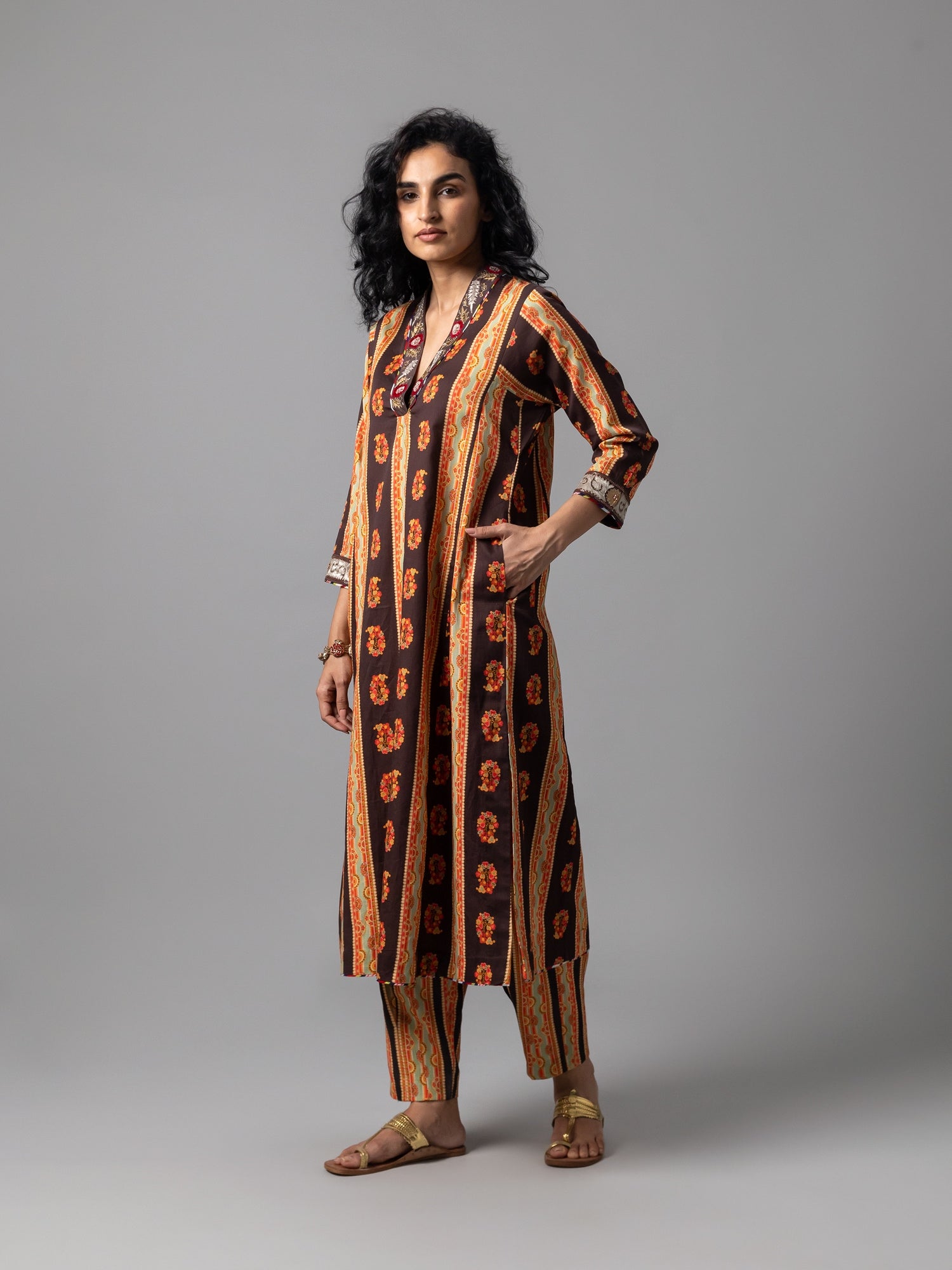 Parvona Brown  Kurta