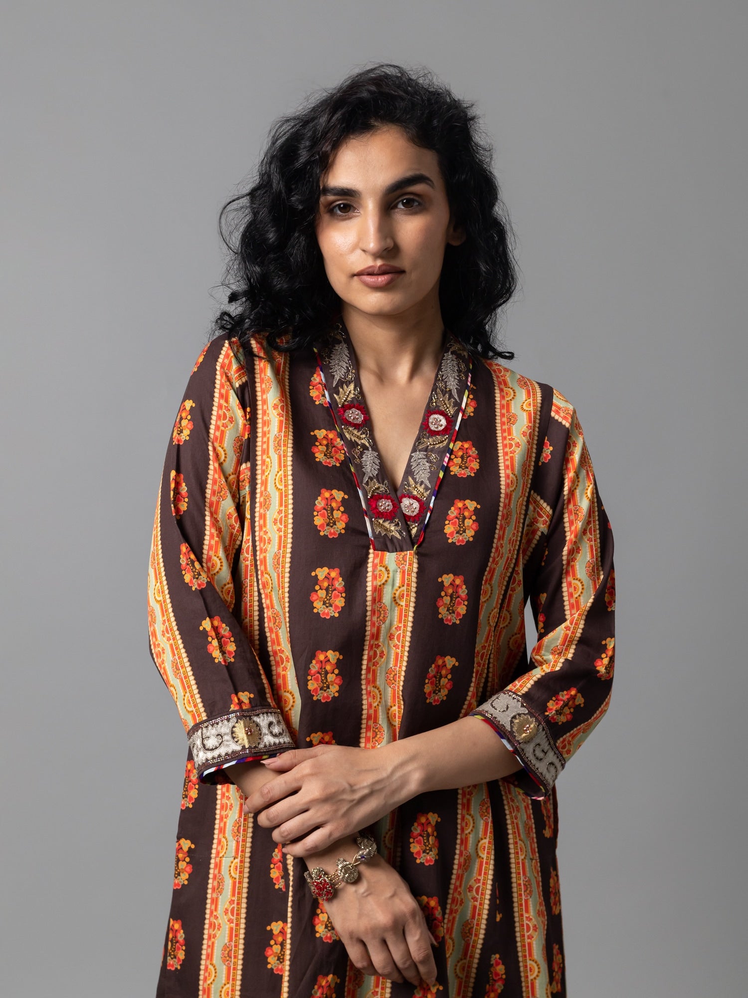 Parvona Brown  Kurta