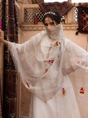 Sahro Silver Dupatta