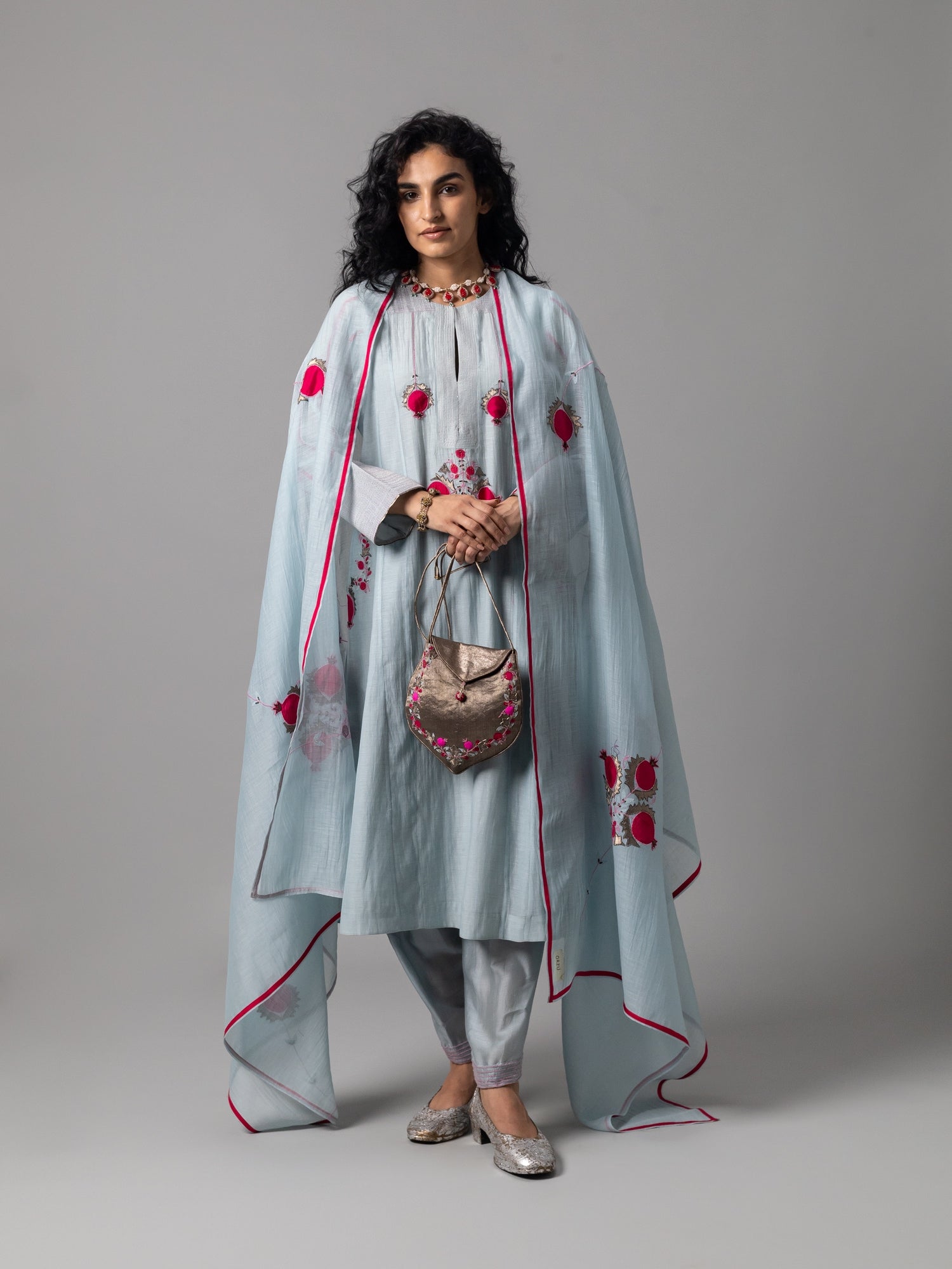 Orzu Lt Blue Dupatta