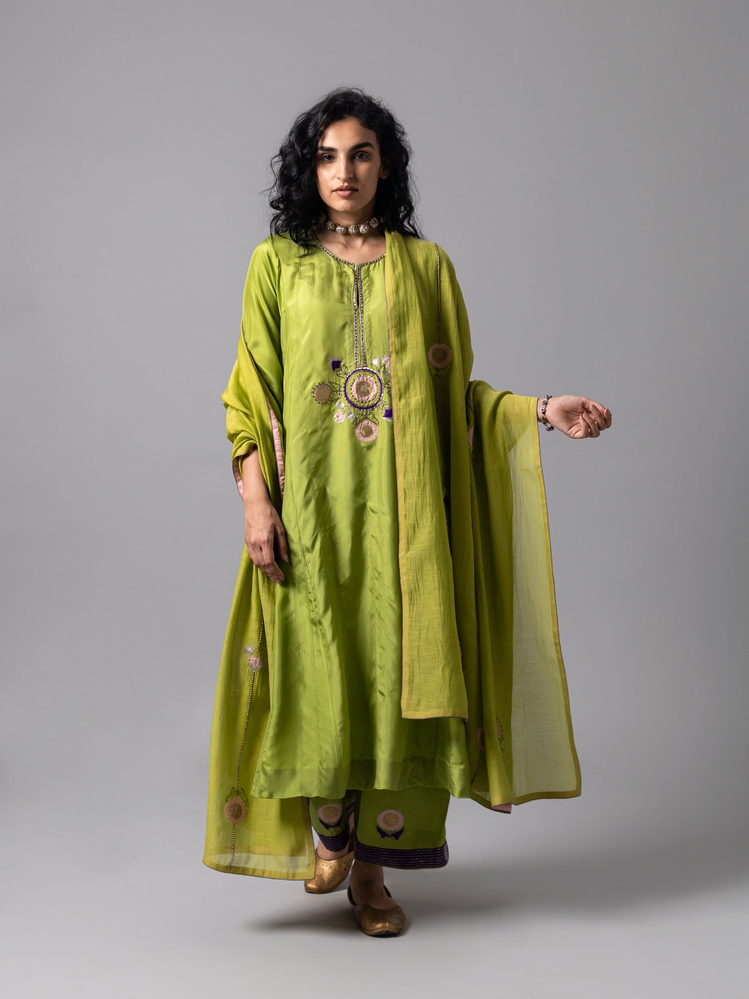 Gulbarhar Green Dupatta