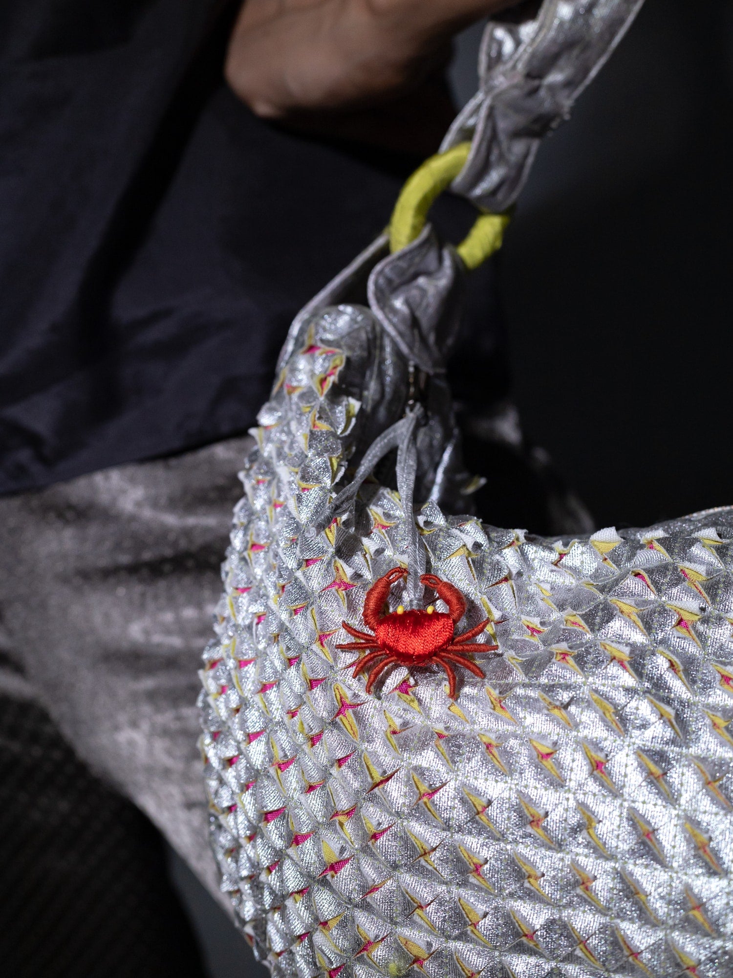 Saori Silver Shoulder Bag