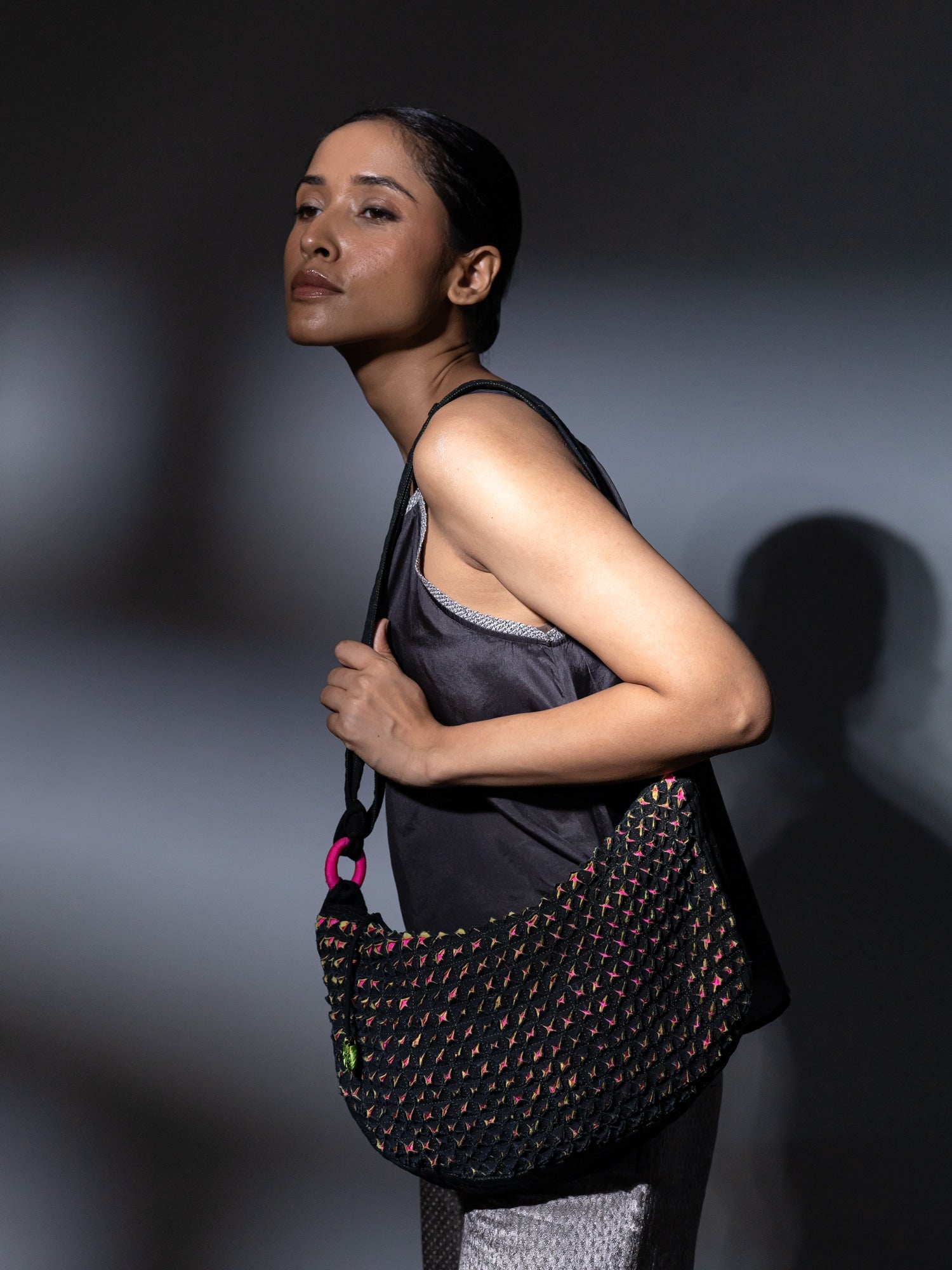 Rika Black Shoulder Bag