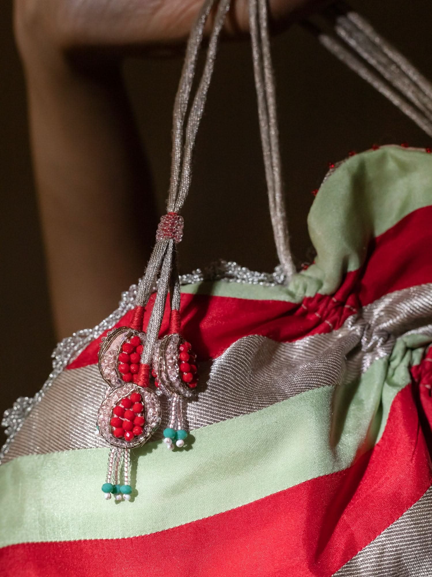 Kawee Red Green Potli Bag