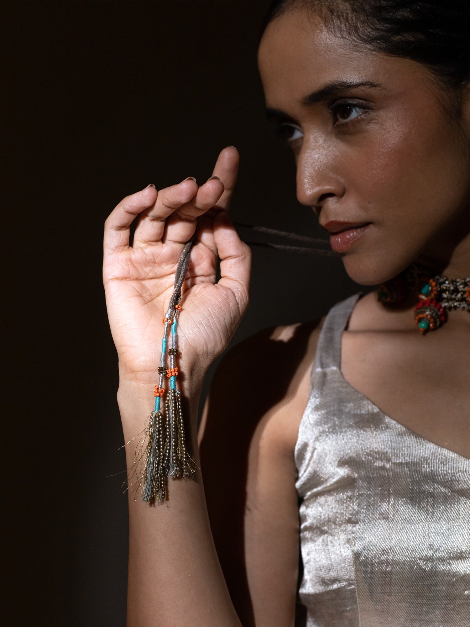 Tashi Coral Teal Choker
