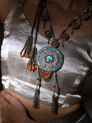 Pema Coral Teal Necklace