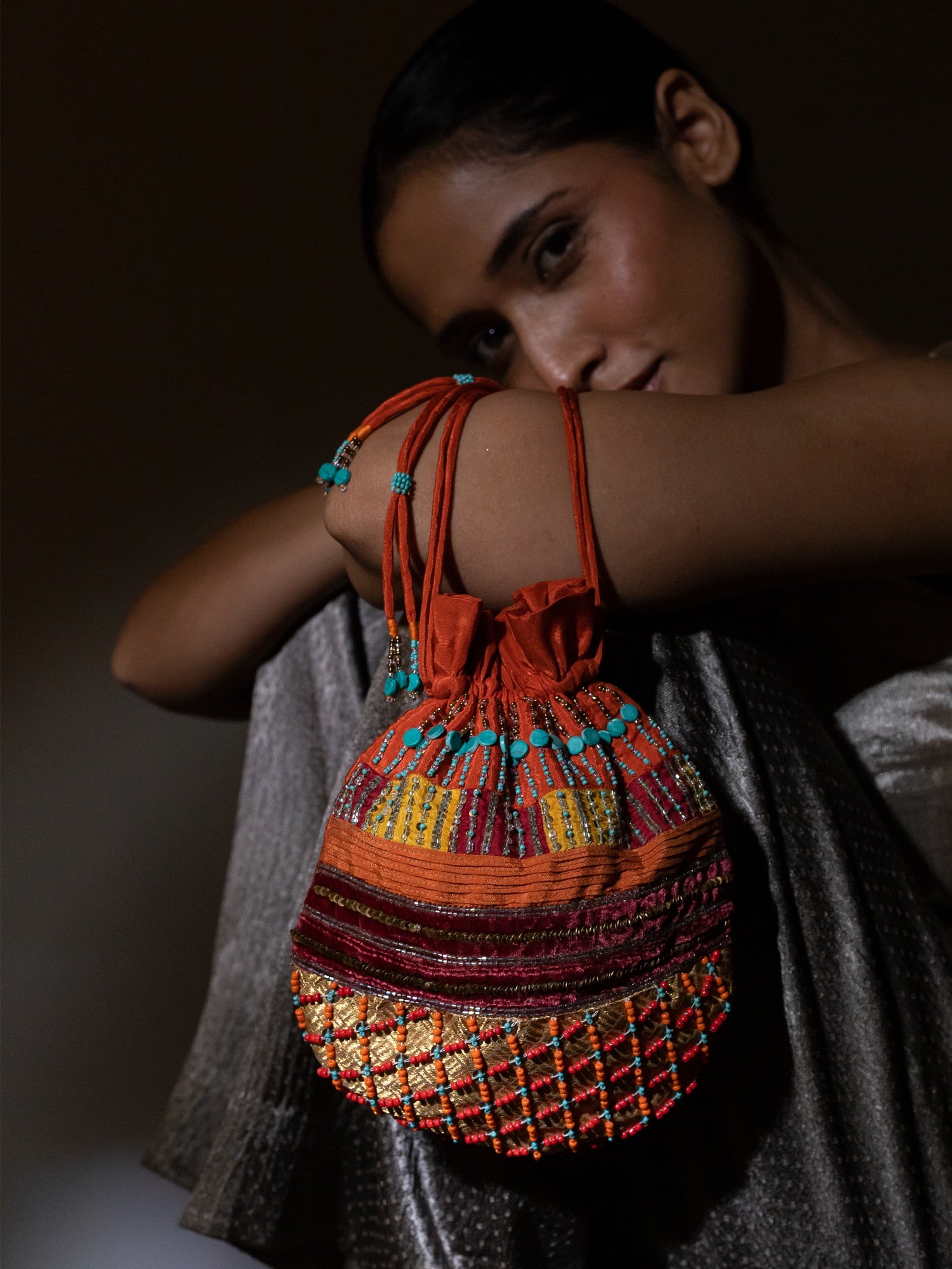 Ngawang Coral Potli Bag