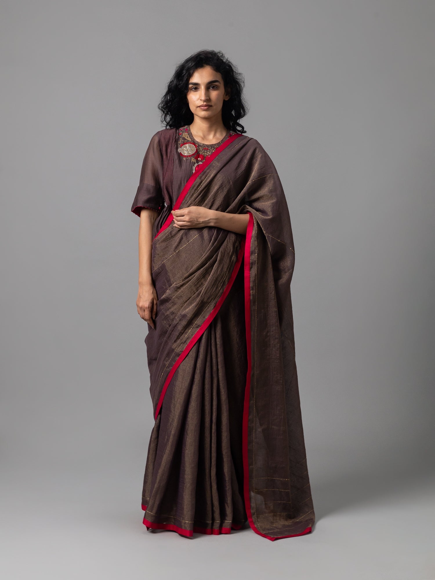 Jigarrang Brown Saree
