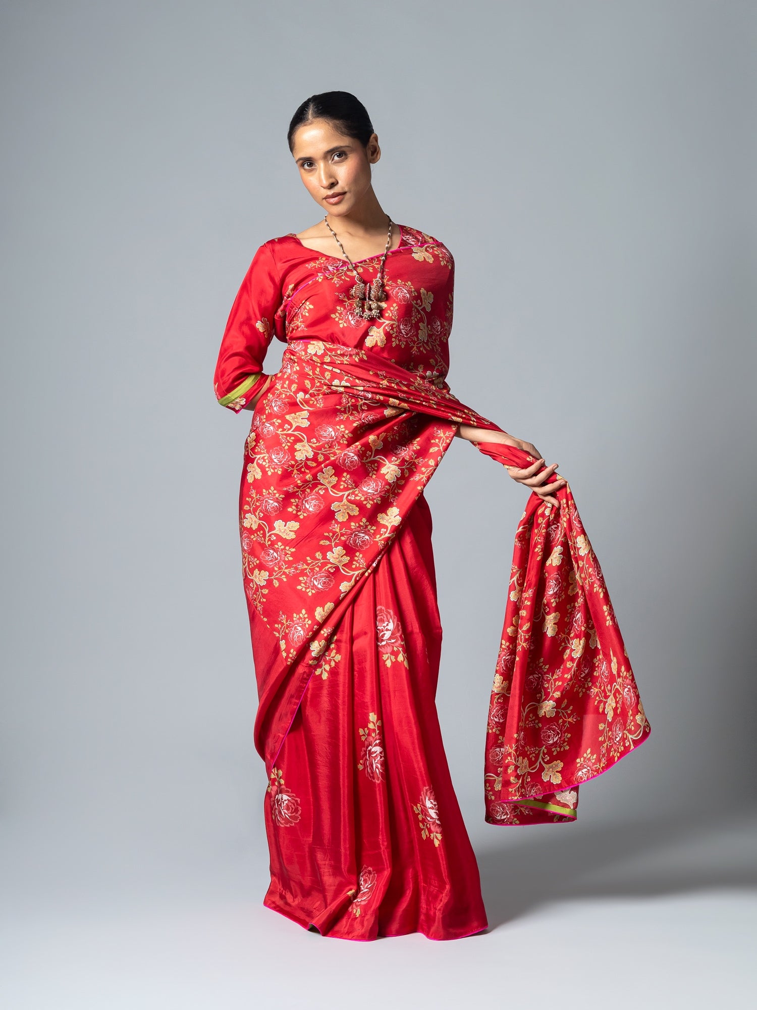 Yurak Red Saree