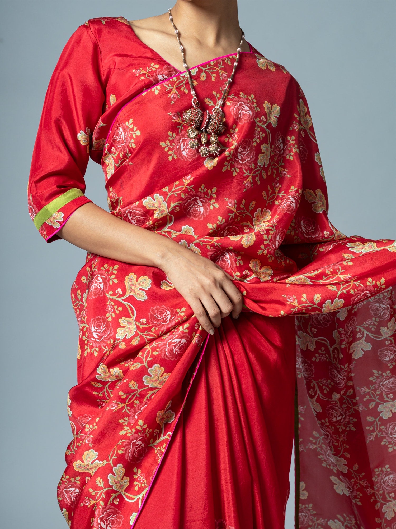 Yurak Red Saree