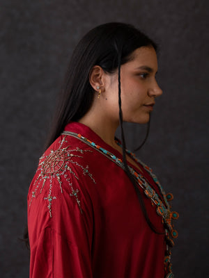 Tshog Deep Red Kaftan