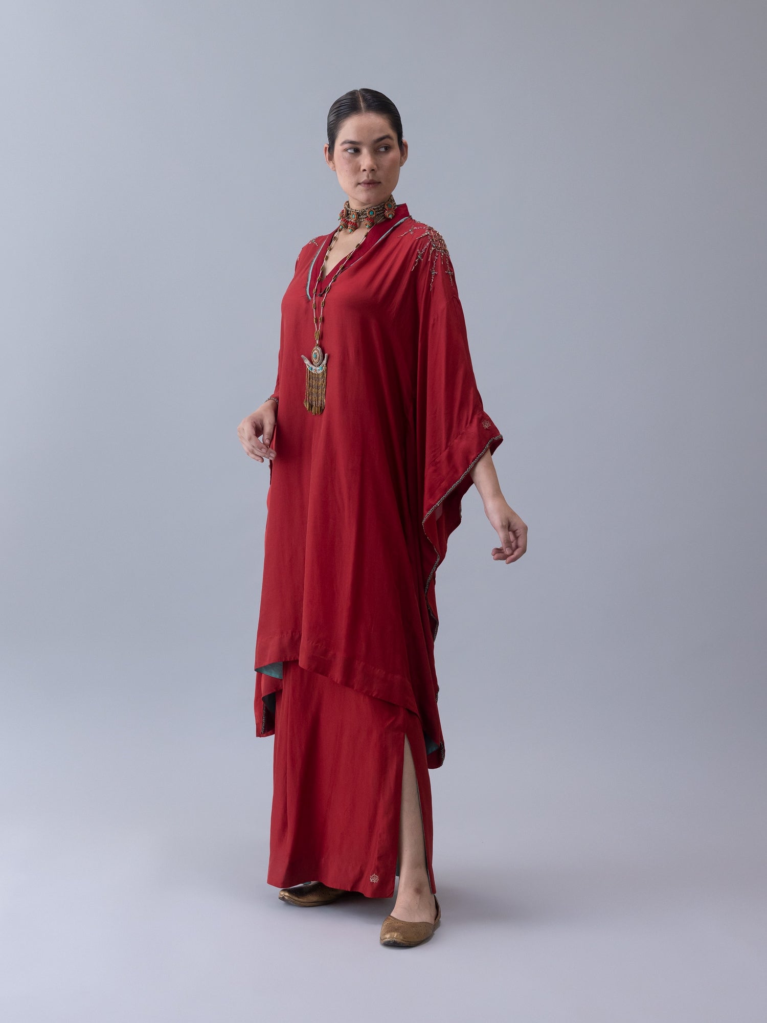 Tshog Deep Red Kaftan