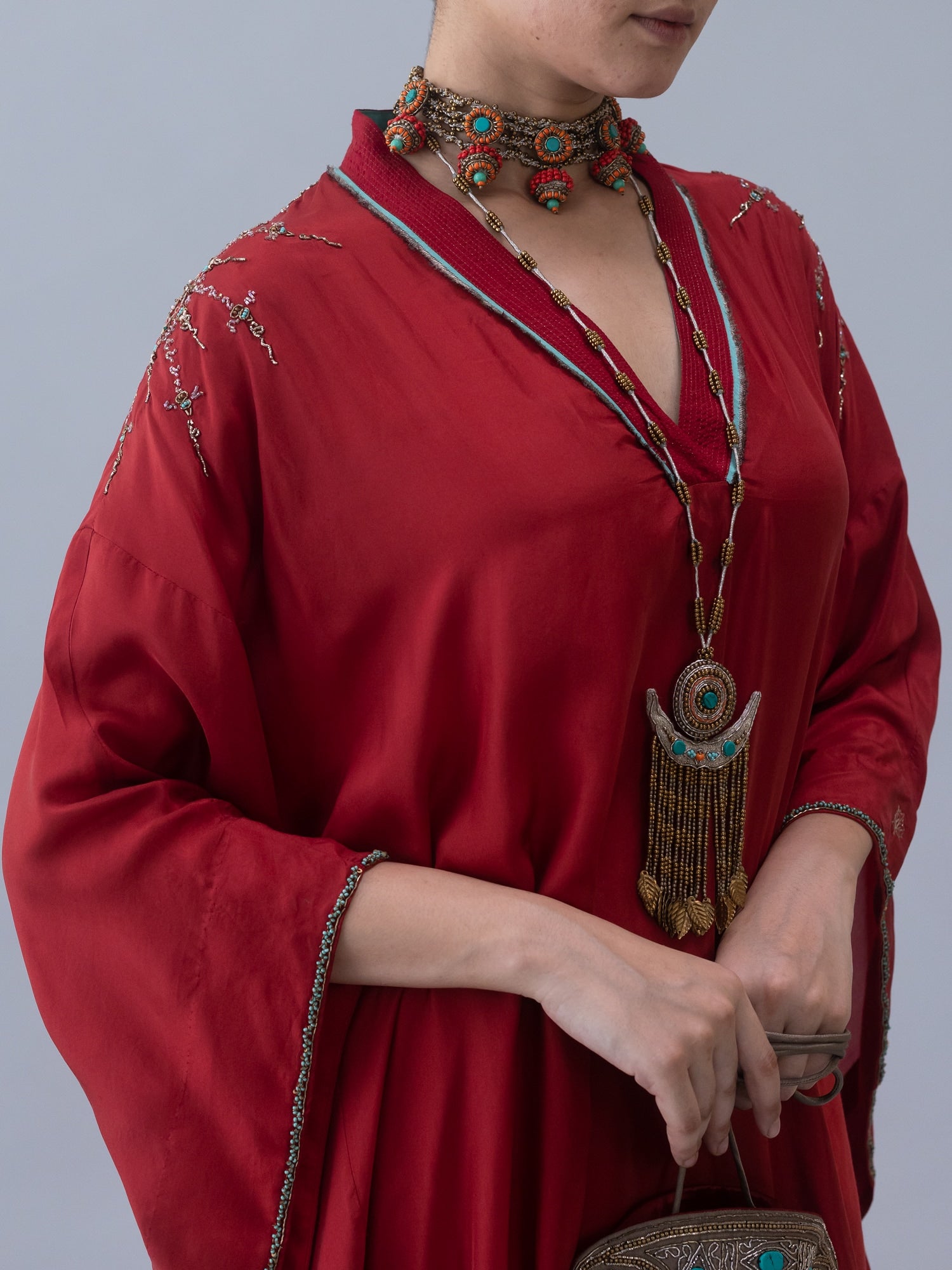 Tshog Deep Red Kaftan