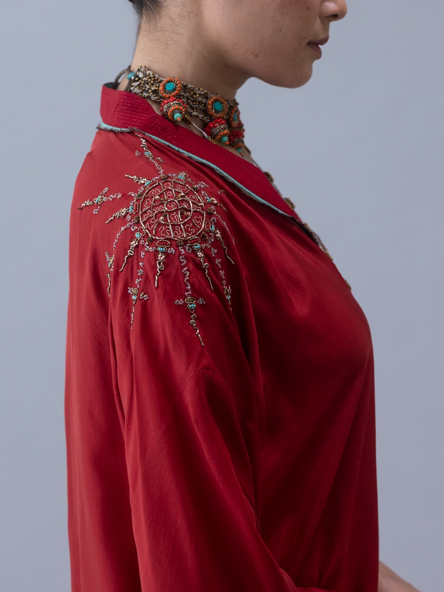 Tshog Deep Red Kaftan