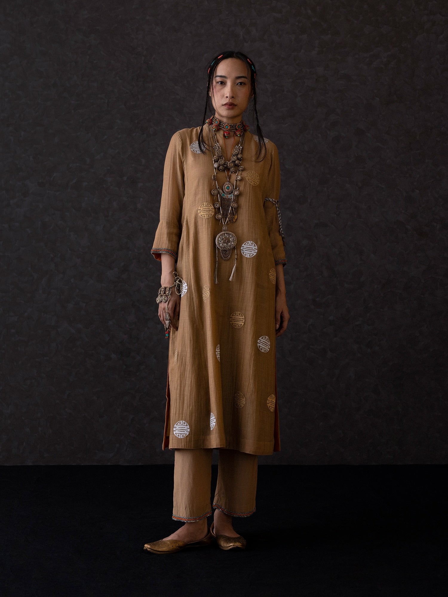 Qin Beige Kurta
