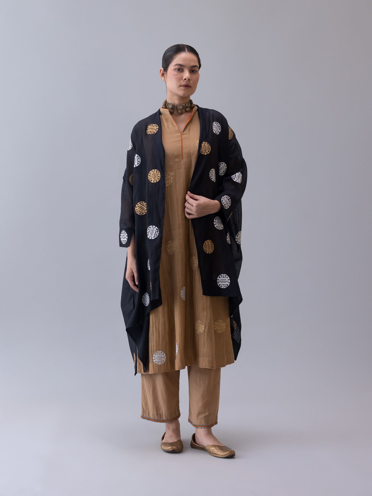 Qin Beige Kurta