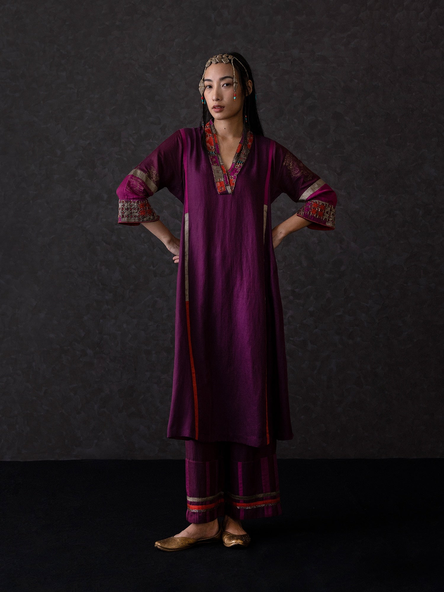 Utsang Wine Kurta